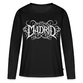 Typographie des headbangers heavy metal de Madrid - T-shirt manches longues Premium bio Femme - noir - Devant - Julia (174cm)