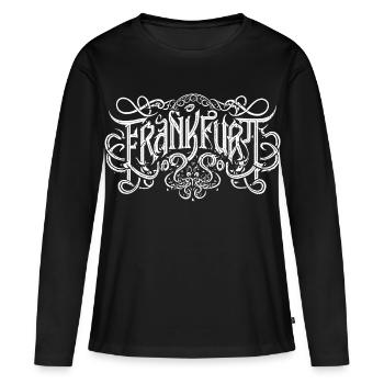 Francfort Heavy Metal Headbanger Typographie - T-shirt manches longues Premium bio Femme - noir - Devant - Julia (174cm)