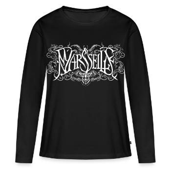 Marseille Heavy Metal Headbanger - T-shirt manches longues Premium bio Femme - noir - Devant - Julia (174cm)