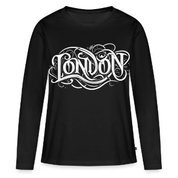 Typographie londonienne, headbangers heavy metal - T-shirt manches longues Premium bio Femme - noir - Devant - Julia (174cm)