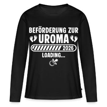Uroma 2026 Schwangerschaft verkünden Urgroßmutter - Frauen Premium Bio Langarmshirt - Schwarz - Vorne - Julia (174cm)
