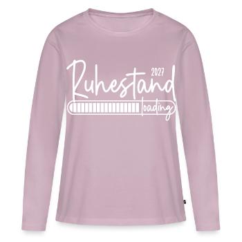 Chargement de la retraite 2027 - T-shirt manches longues Premium bio Femme - rose poudré - Devant - Julia (174cm)