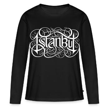 Istanbul Heavy Metal Headbanger Typographie - T-shirt manches longues Premium bio Femme - noir - Devant - Julia (174cm)