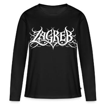 Typographie des headbangers heavy metal de Zagreb - T-shirt manches longues Premium bio Femme - noir - Devant - Julia (174cm)