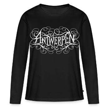 Anvers Heavy Metal Headbanger Typographie - T-shirt manches longues Premium bio Femme - noir - Devant - Julia (174cm)