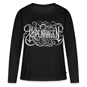 Copenhague Heavy Metal Headbanger Typographie - T-shirt manches longues Premium bio Femme - noir - Devant - Julia (174cm)
