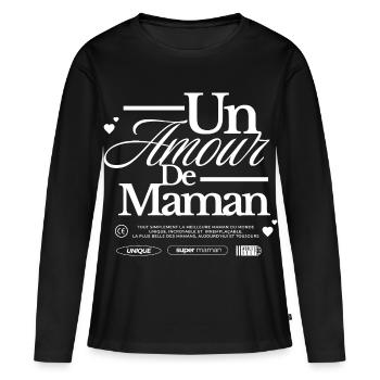 Un amour de maman - T-shirt manches longues Premium bio Femme - noir - Devant - Julia (174cm)