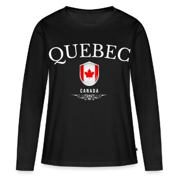 Québec Canada, souvenir Québec - T-shirt manches longues Premium bio Femme - noir - Devant - Julia (174cm)