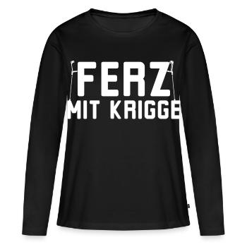 Ferz avec Krigge Dialecte hessois - T-shirt manches longues Premium bio Femme - noir - Devant - Julia (174cm)