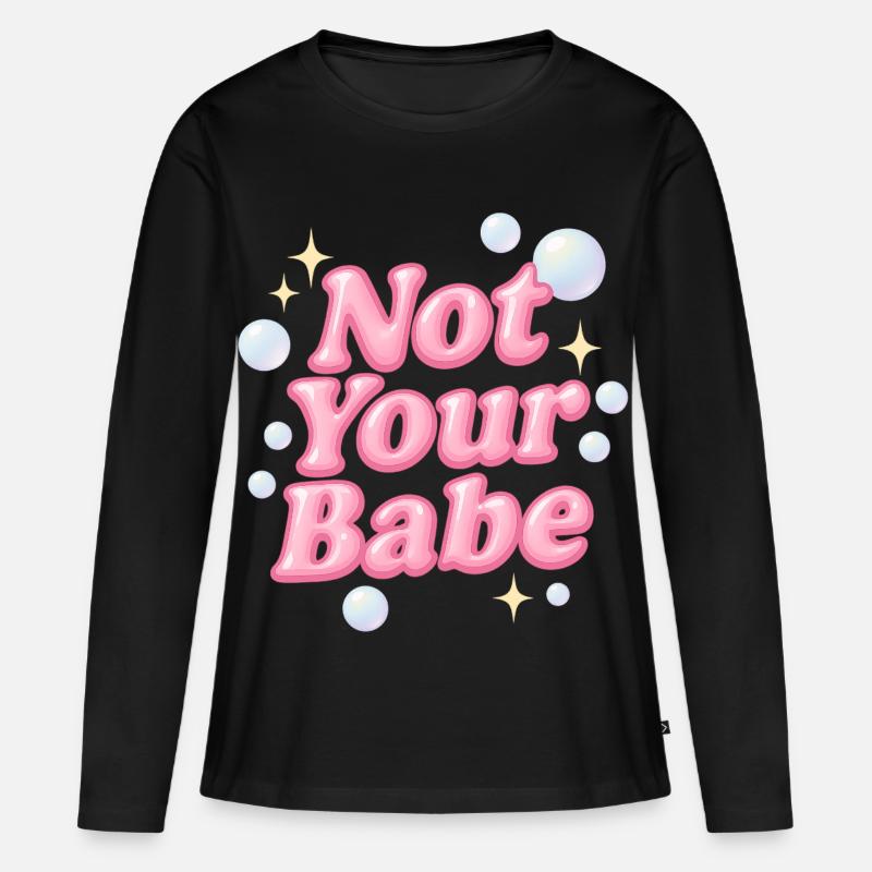 not your babe / y2k design - Frauen Premium Bio Langarmshirt - Schwarz