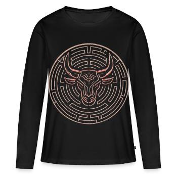Labyrinthe Minotaure - T-shirt manches longues Premium bio Femme - noir - Devant - Julia (174cm)