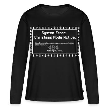 Mode Noël Actif - T-shirt manches longues Premium bio Femme - noir - Devant - Julia (174cm)
