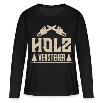 lumberjack - Women's Premium Organic Long Sleeve Shirt - black - Front - Julia (174cm)