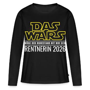 Retraité 2026 Retraite C’est tout Cadeau de pension - T-shirt manches longues Premium bio Femme - noir - Devant - Julia (174cm)