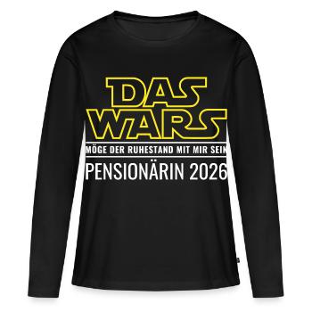 Retraité 2026 C’est tout Retraite Fonctionnaire - T-shirt manches longues Premium bio Femme - noir - Devant - Julia (174cm)