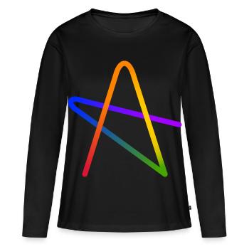 Rainbow A Stern Geschenk - Frauen Premium Bio Langarmshirt - Schwarz - Vorne - Julia (174cm)