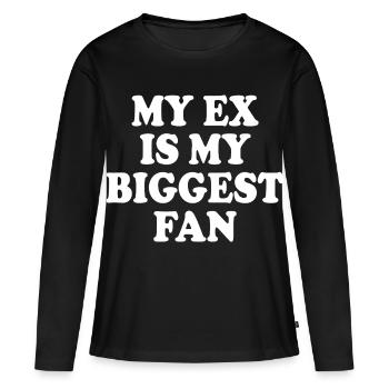 Mon ex est mon plus grand fan - T-shirt manches longues Premium bio Femme - noir - Devant - Julia (174cm)