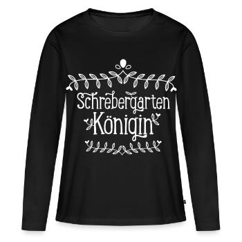 Schrebergarten Königin Kleingartenverein Geschenk  - Frauen Premium Bio Langarmshirt - Schwarz - Vorne - Julia (174cm)