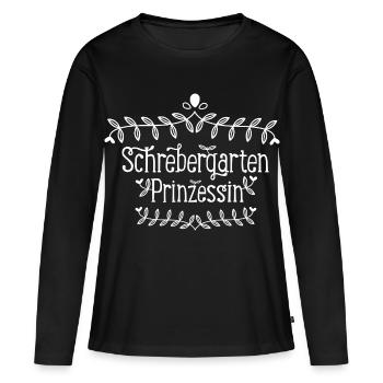 Schrebergarten Prinzessin - Frauen Premium Bio Langarmshirt - Schwarz - Vorne - Julia (174cm)