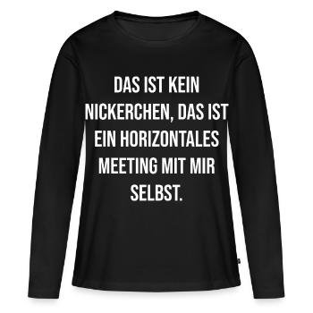 Horizont zum Selbst - Frauen Premium Bio Langarmshirt - Schwarz - Vorne - Julia (174cm)