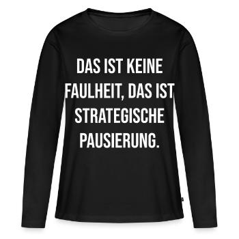 Typographie de rupture stratégique - T-shirt manches longues Premium bio Femme - noir - Devant - Julia (174cm)