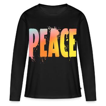 Peace - Frauen Premium Bio Langarmshirt - Schwarz - Vorne - Julia (174cm)
