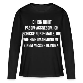 Couper l’étreinte de l’e-mail - T-shirt manches longues Premium bio Femme - noir - Devant - Julia (174cm)
