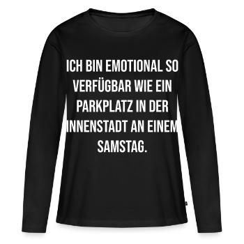 Planifié émotionnellement comme le parking le samedi - T-shirt manches longues Premium bio Femme - noir - Devant - Julia (174cm)