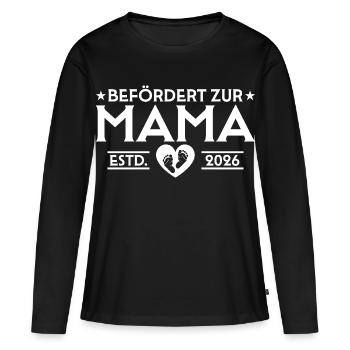Pregnancy announcement 2026 Expectant mom - Women's Premium Organic Long Sleeve Shirt - black - Front - Julia (174cm)