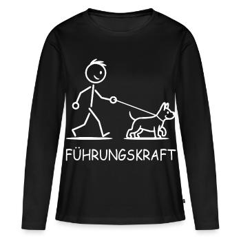 Chien de Leadership - T-shirt manches longues Premium bio Femme - noir - Devant - Julia (174cm)