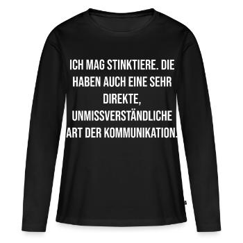 Communication directe avec Skunk - T-shirt manches longues Premium bio Femme - noir - Devant - Julia (174cm)