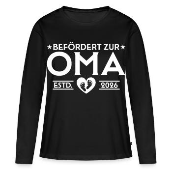 Pregnancy announcement 2026 Expectant grandma - Women's Premium Organic Long Sleeve Shirt - black - Front - Julia (174cm)