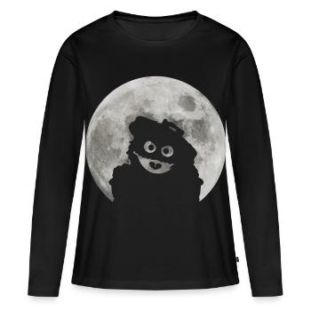 Sesamstraße Oskar In Einer Vollmondnacht - Frauen Premium Bio Langarmshirt - Schwarz - Vorne - Julia (174cm)
