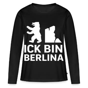 Ick bin Berlina - Frauen Premium Bio Langarmshirt - Schwarz - Vorne - Julia (174cm)