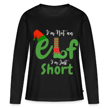Je ne suis pas petit, je suis elfe - T-shirt manches longues Premium bio Femme - noir - Devant - Julia (174cm)