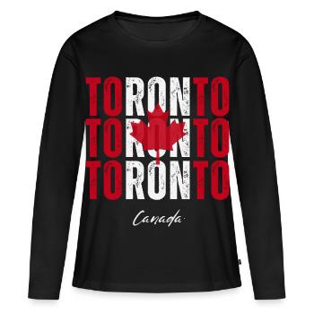 Toronto, Canada, j’adore Toronto - T-shirt manches longues Premium bio Femme - noir - Devant - Julia (174cm)