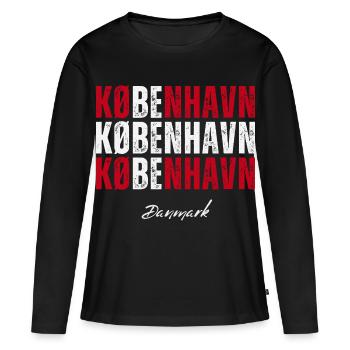 J’adore Copenhague, Copenhague Danemark - T-shirt manches longues Premium bio Femme - noir - Devant - Julia (174cm)
