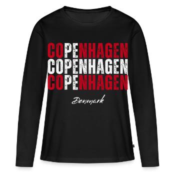Copenhague Danemark, souvenir de Copenhague - T-shirt manches longues Premium bio Femme - noir - Devant - Julia (174cm)