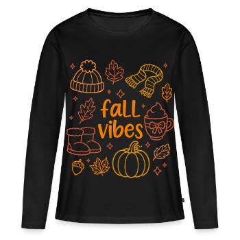 Fall Vibes - Women's Premium Organic Long Sleeve Shirt - black - Front - Julia (174cm)