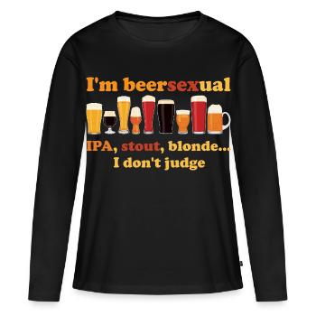 Je Suis Beersexual Buveur De Bières - T-shirt manches longues Premium bio Femme - noir - Devant - Julia (174cm)