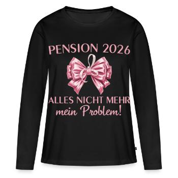 Pension 2026 Arbeitskollegin Abschied Rente - Frauen Premium Bio Langarmshirt - Schwarz - Vorne - Julia (174cm)