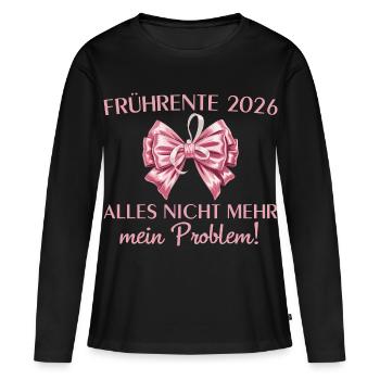 Early retirement 2026 Work colleague in partial retirement - Women's Premium Organic Long Sleeve Shirt - black - Front - Julia (174cm)