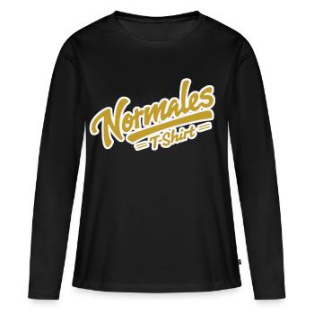 T-shirt normal jaune - T-shirt manches longues Premium bio Femme - noir - Devant - Julia (174cm)