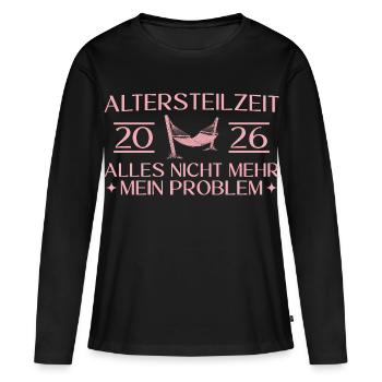 Partial retirement 2026 Prospective pensioner - Women's Premium Organic Long Sleeve Shirt - black - Front - Julia (174cm)