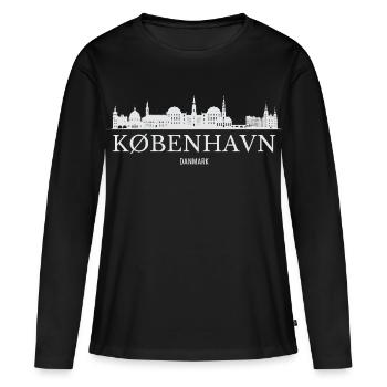 Copenhague Skyline, Copenhague Danemark - T-shirt manches longues Premium bio Femme - noir - Devant - Julia (174cm)