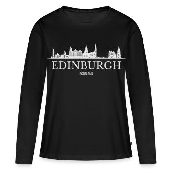 Silhouette d’Édimbourg, Édimbourg, Écosse - T-shirt manches longues Premium bio Femme - noir - Devant - Julia (174cm)