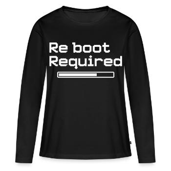 Redémarrage requis - Style de jeu rétro - T-shirt manches longues Premium bio Femme - noir - Devant - Julia (174cm)