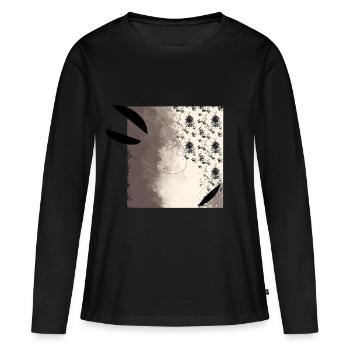 Ombres abstraites et surfaces lumineuses - T-shirt manches longues Premium bio Femme - noir - Devant - Julia (174cm)