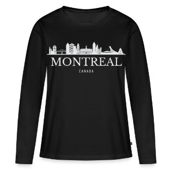 Montreal Skyline, Montreal Canada - Women's Premium Organic Long Sleeve Shirt - black - Front - Julia (174cm)