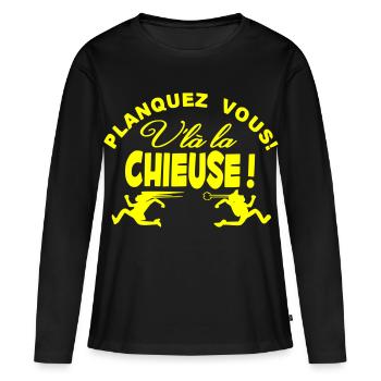 Chieuse Femme Cadeau T-shirt - T-shirt manches longues Premium bio Femme - noir - Devant - Julia (174cm)